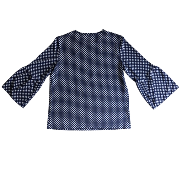 J. McLaughlin Keaton Bell Sleeve Top Shirt Gingham Plaid Stretch - Picture 2 of 6